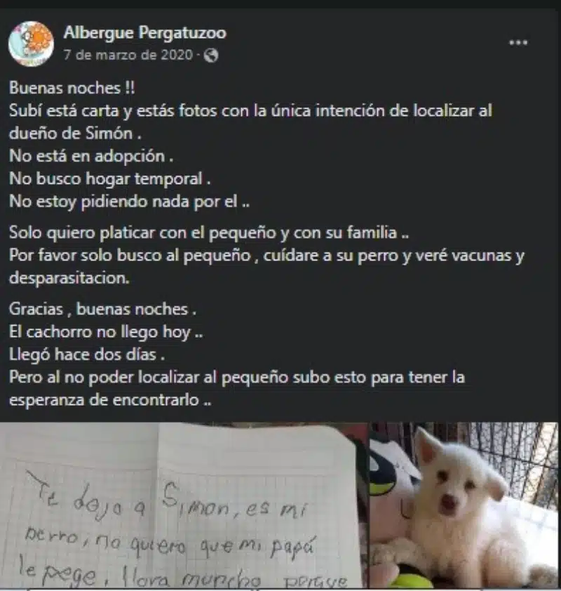 Publicacion albergue Pergatuzoo